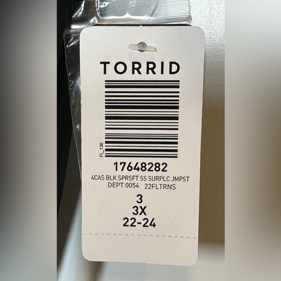 Surplice Culotte Jumpsuit Super Soft Black Size 3X - Picture 4 of 6